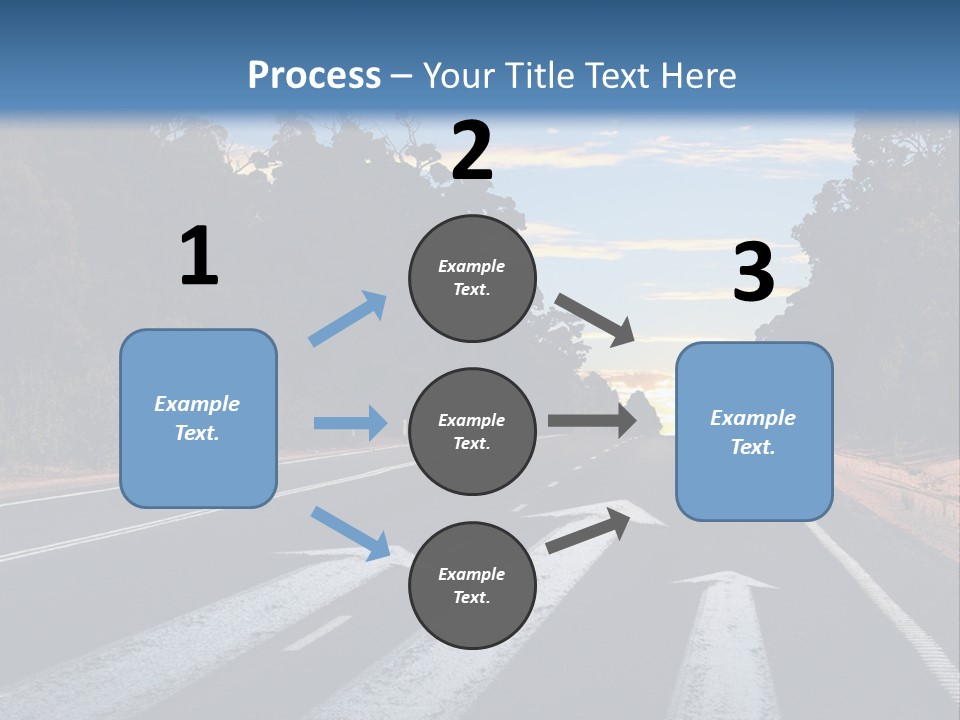 A Road With Two Arrows Going In Opposite Directions PowerPoint Template