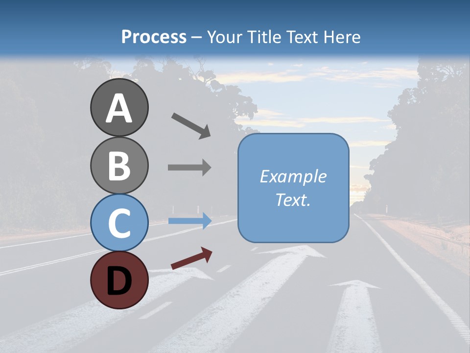 A Road With Two Arrows Going In Opposite Directions PowerPoint Template