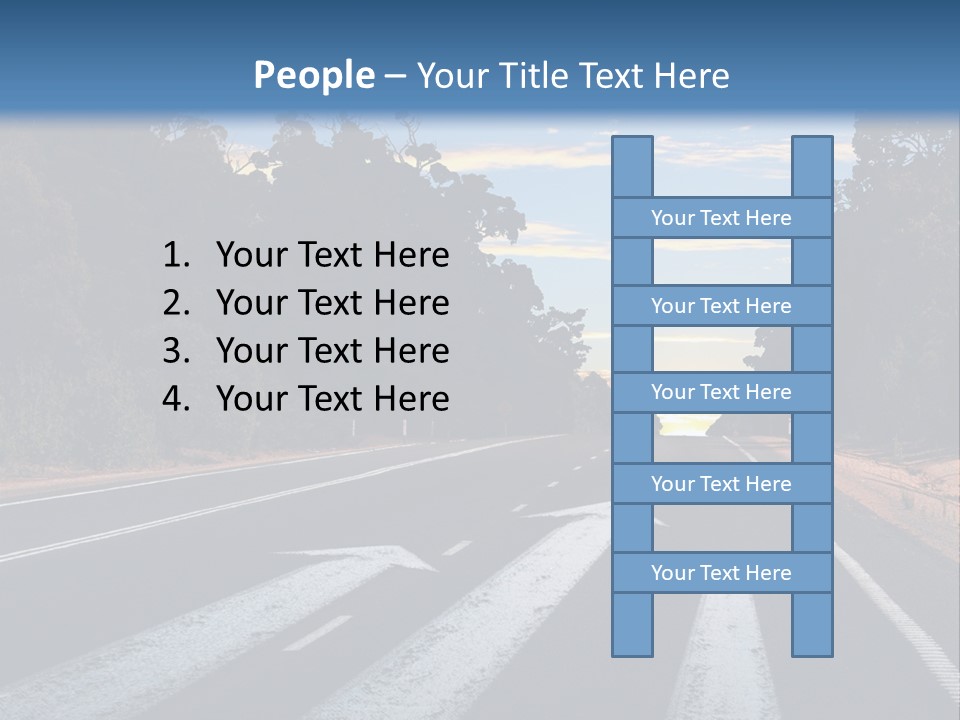 A Road With Two Arrows Going In Opposite Directions PowerPoint Template