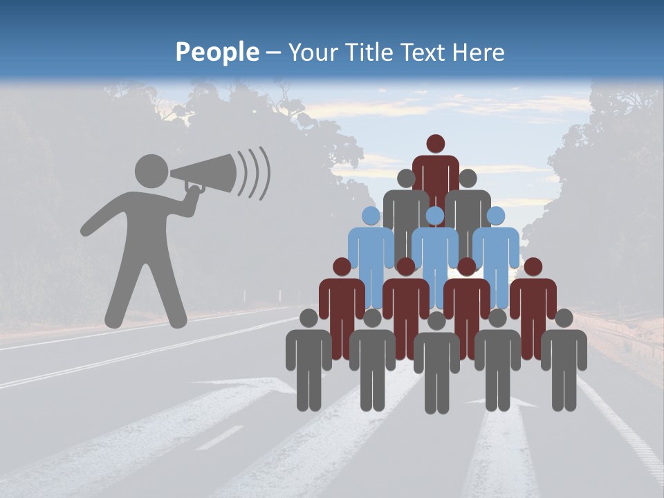 A Road With Two Arrows Going In Opposite Directions PowerPoint Template