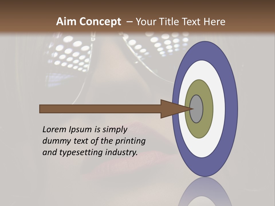 A Woman Wearing Sunglasses With A Red Lipstick PowerPoint Template