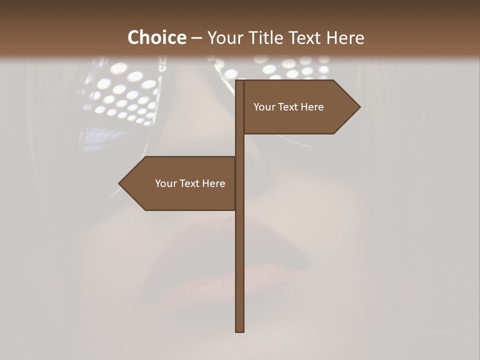 A Woman Wearing Sunglasses With A Red Lipstick PowerPoint Template