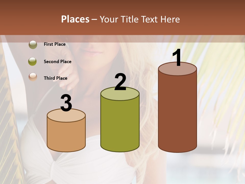 A Woman In A White Bikini Posing For A Picture PowerPoint Template