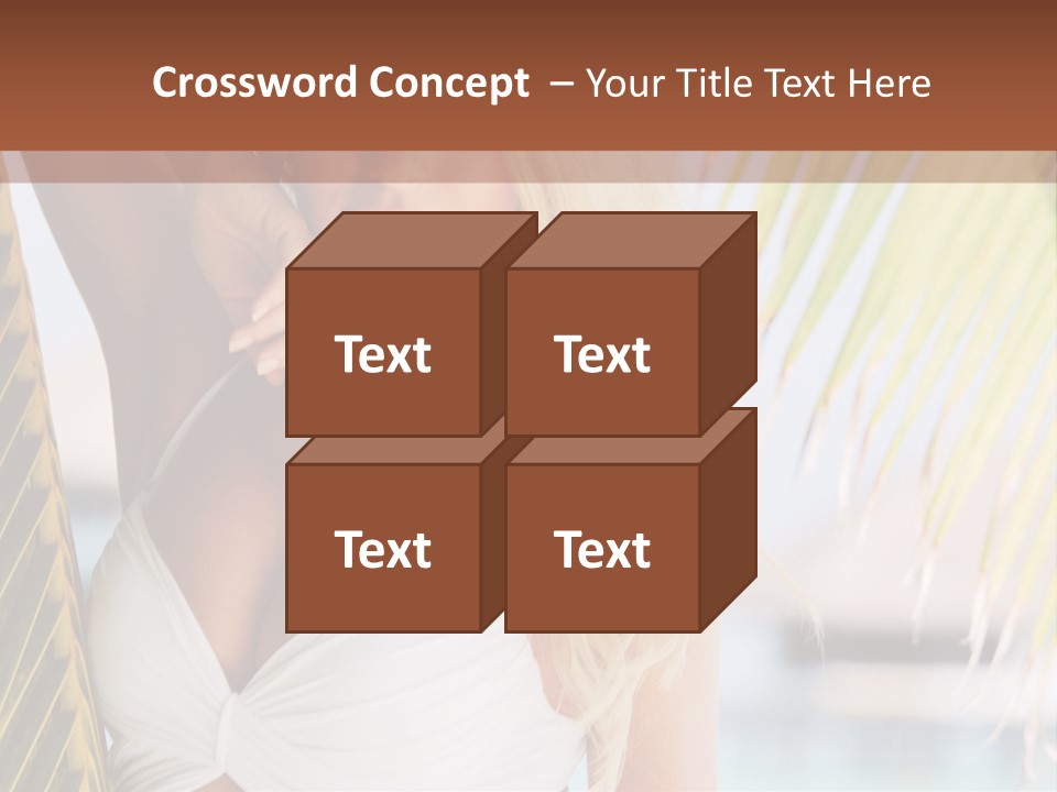 A Woman In A White Bikini Posing For A Picture PowerPoint Template