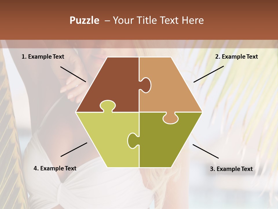 A Woman In A White Bikini Posing For A Picture PowerPoint Template