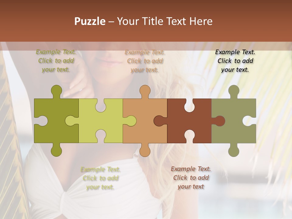 A Woman In A White Bikini Posing For A Picture PowerPoint Template