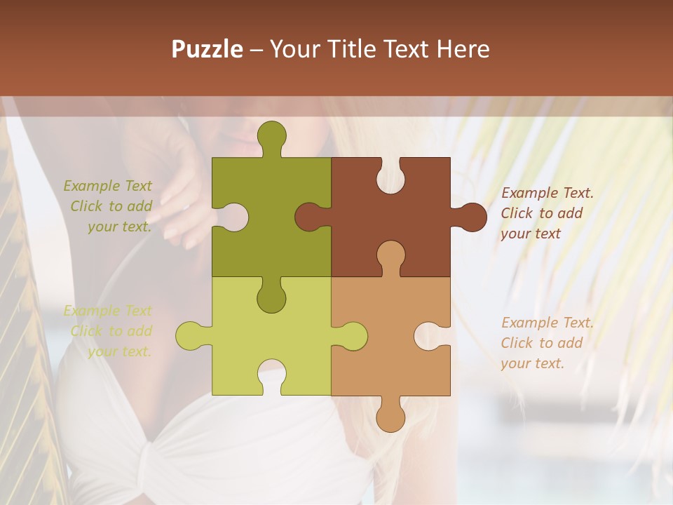 A Woman In A White Bikini Posing For A Picture PowerPoint Template