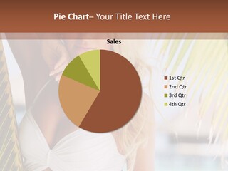 A Woman In A White Bikini Posing For A Picture PowerPoint Template