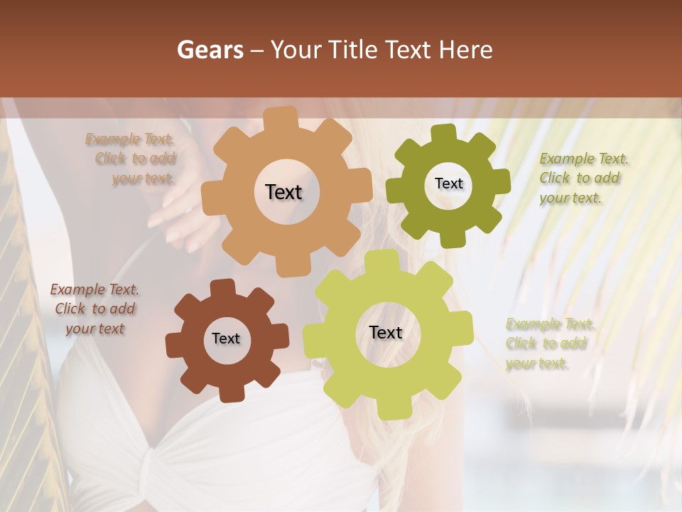 A Woman In A White Bikini Posing For A Picture PowerPoint Template