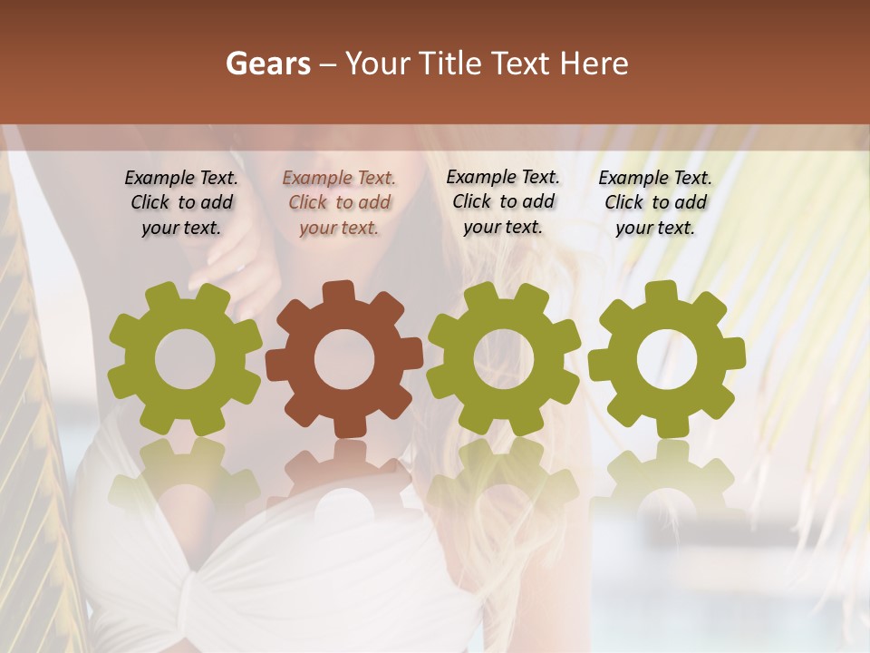 A Woman In A White Bikini Posing For A Picture PowerPoint Template