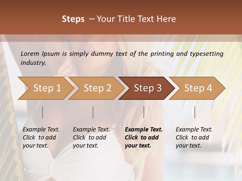 A Woman In A White Bikini Posing For A Picture PowerPoint Template