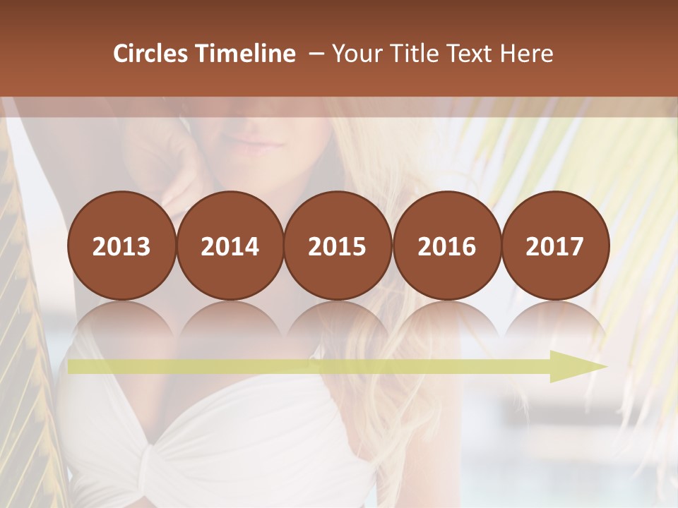 A Woman In A White Bikini Posing For A Picture PowerPoint Template