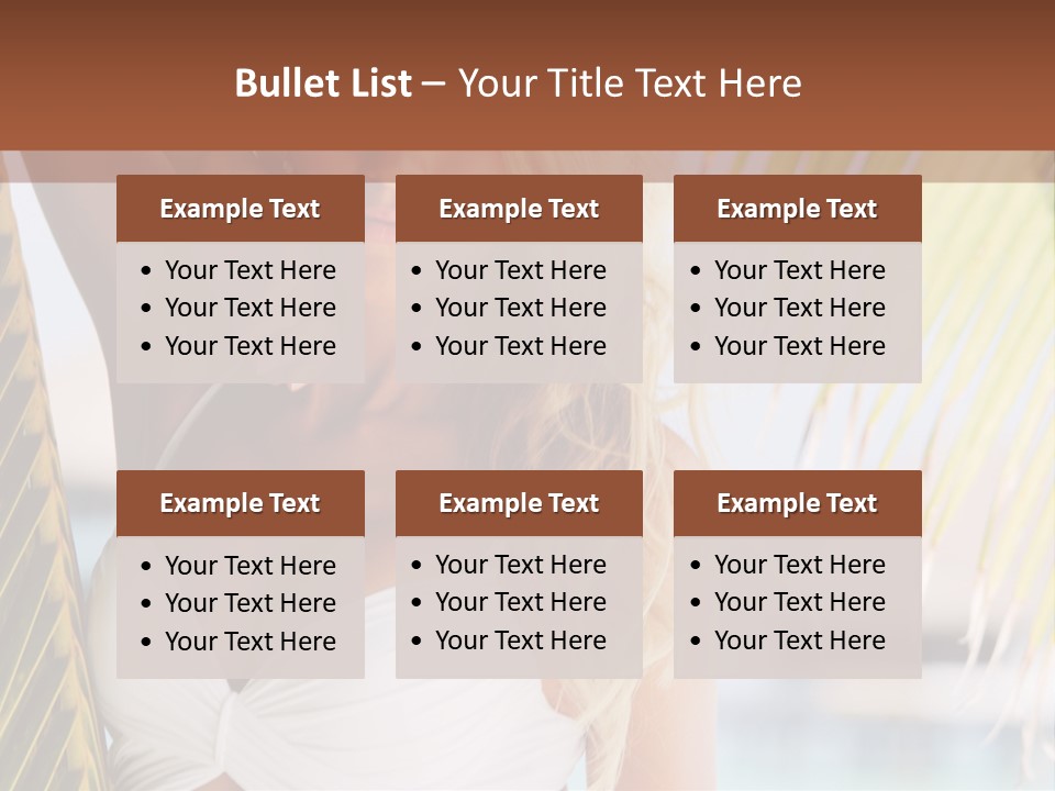 A Woman In A White Bikini Posing For A Picture PowerPoint Template