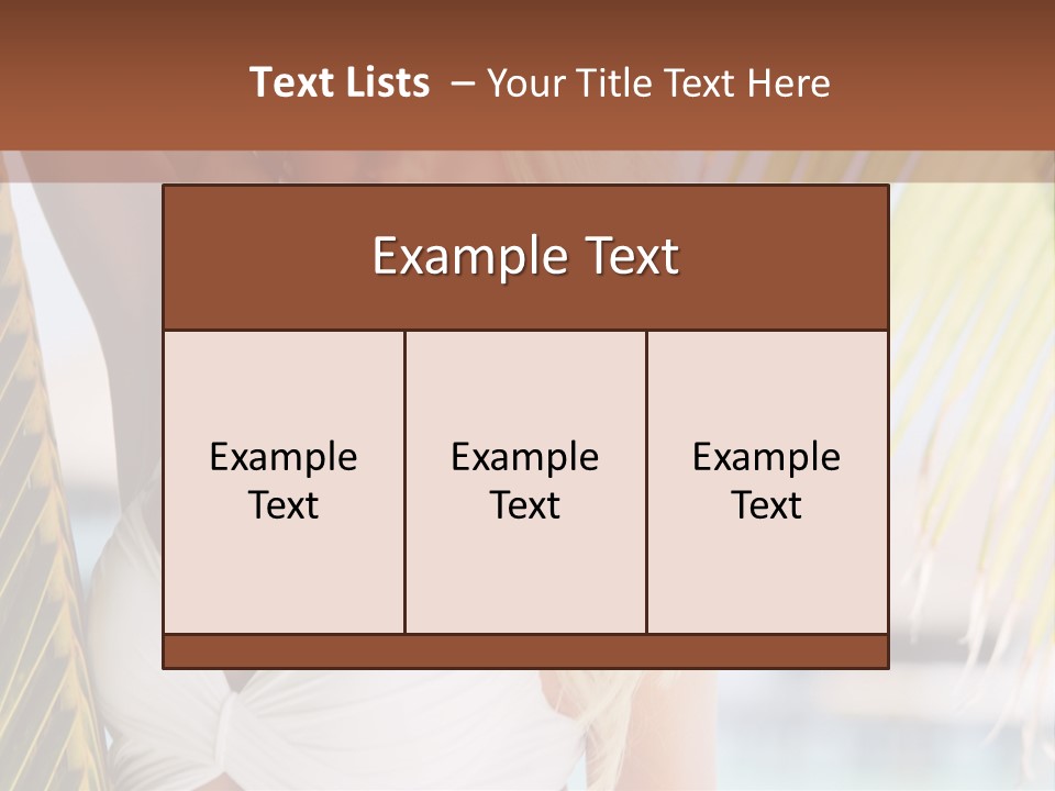 A Woman In A White Bikini Posing For A Picture PowerPoint Template