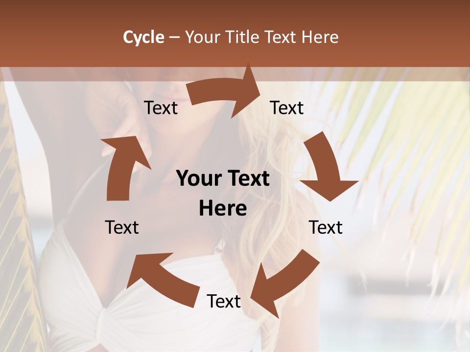 A Woman In A White Bikini Posing For A Picture PowerPoint Template