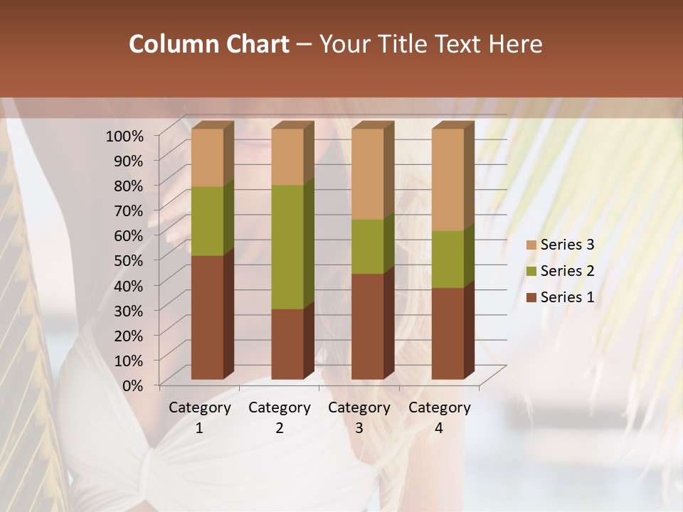 A Woman In A White Bikini Posing For A Picture PowerPoint Template