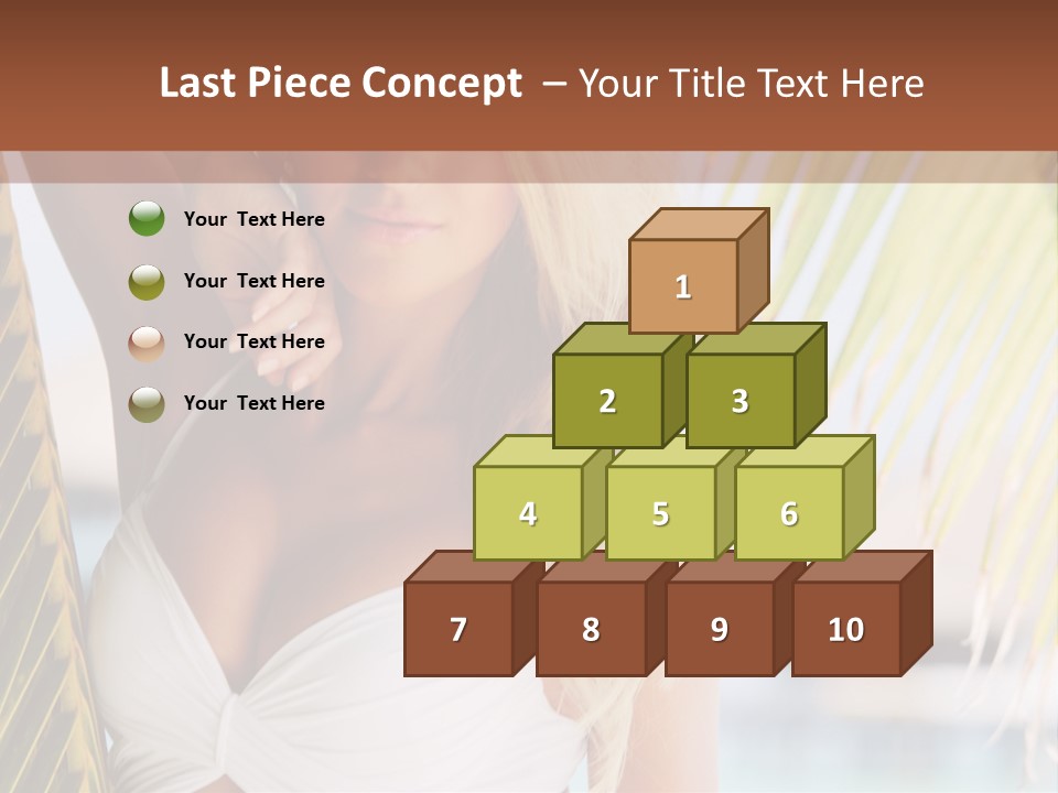 A Woman In A White Bikini Posing For A Picture PowerPoint Template