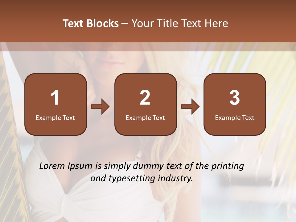 A Woman In A White Bikini Posing For A Picture PowerPoint Template