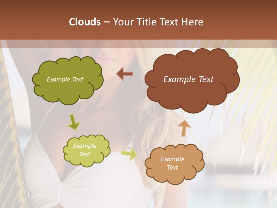 A Woman In A White Bikini Posing For A Picture PowerPoint Template