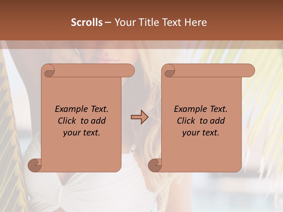 A Woman In A White Bikini Posing For A Picture PowerPoint Template