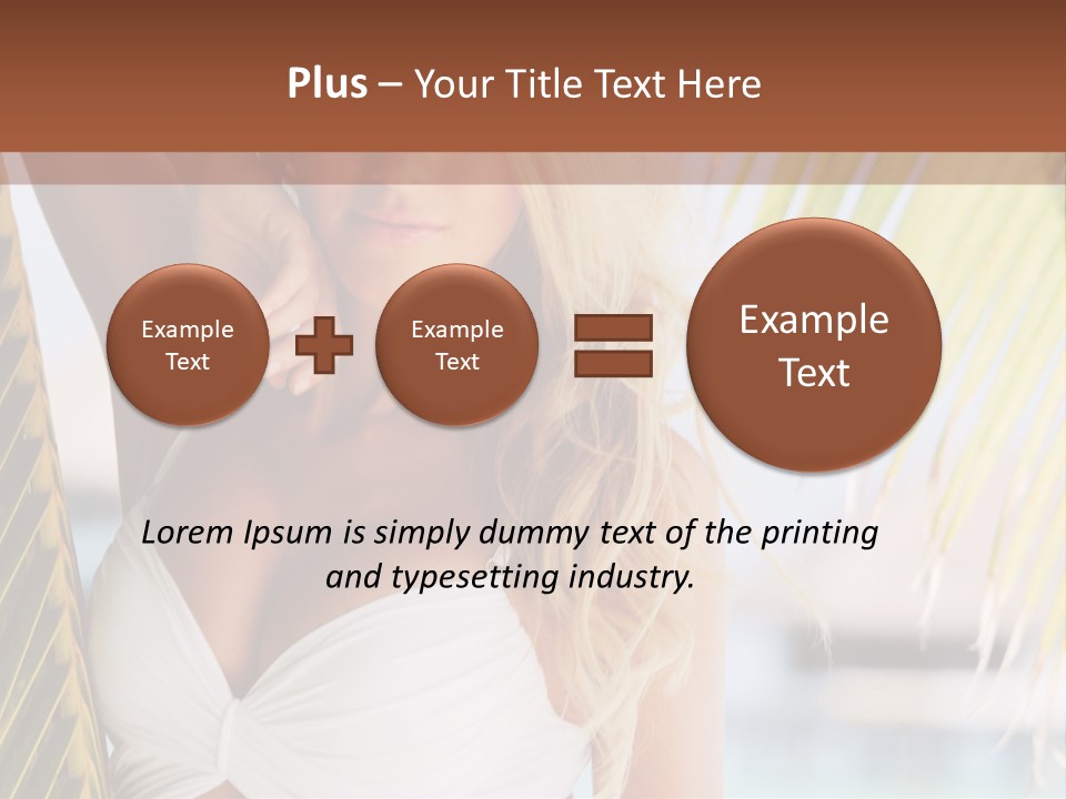 A Woman In A White Bikini Posing For A Picture PowerPoint Template