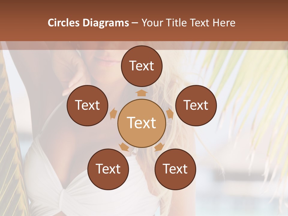 A Woman In A White Bikini Posing For A Picture PowerPoint Template