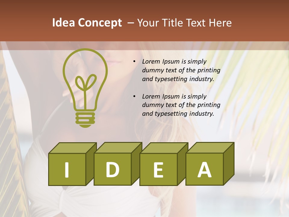 A Woman In A White Bikini Posing For A Picture PowerPoint Template