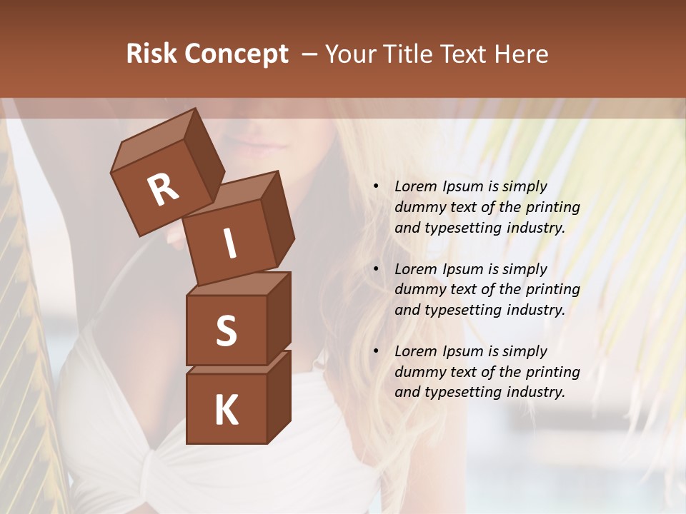 A Woman In A White Bikini Posing For A Picture PowerPoint Template