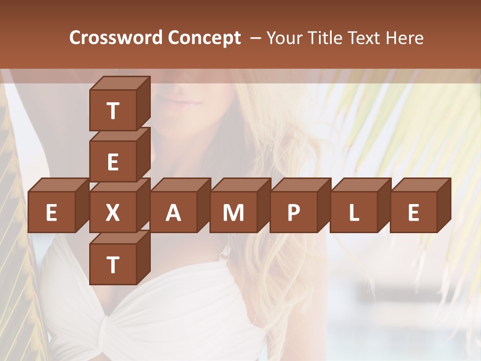 A Woman In A White Bikini Posing For A Picture PowerPoint Template