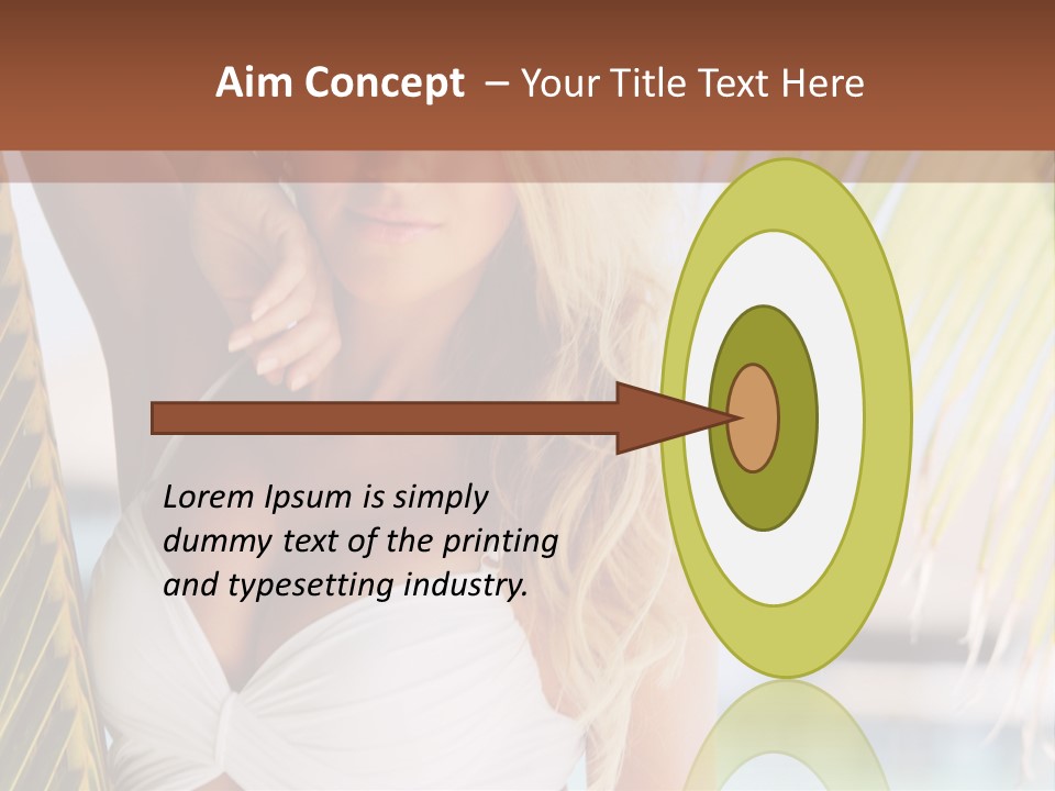 A Woman In A White Bikini Posing For A Picture PowerPoint Template