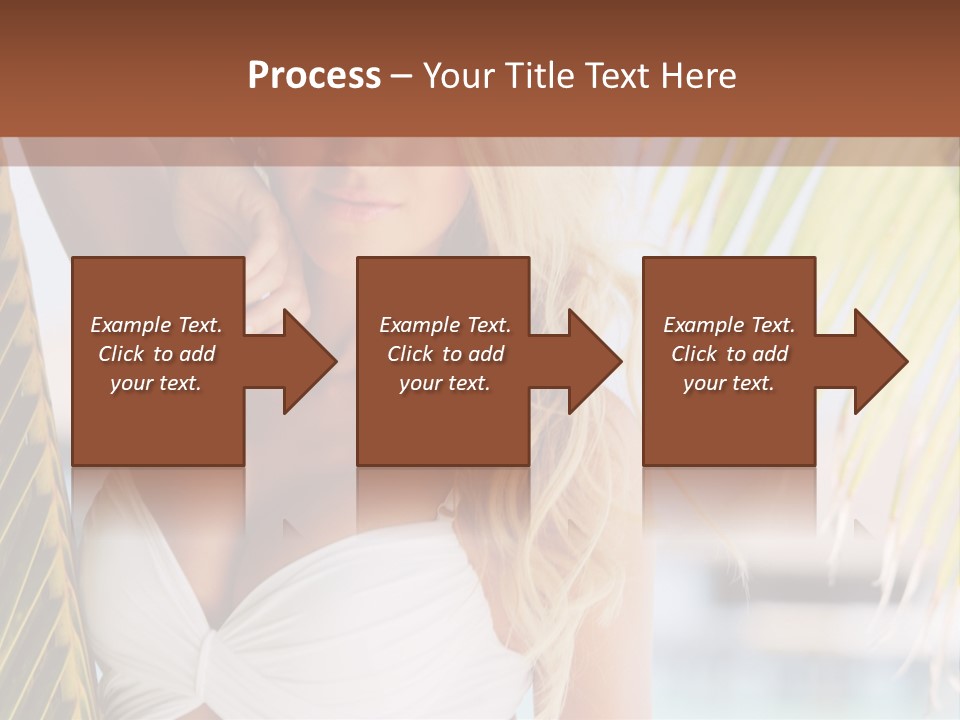 A Woman In A White Bikini Posing For A Picture PowerPoint Template