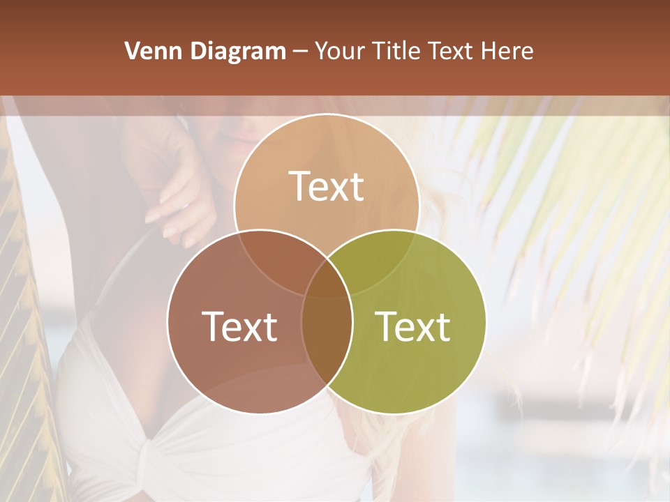 A Woman In A White Bikini Posing For A Picture PowerPoint Template