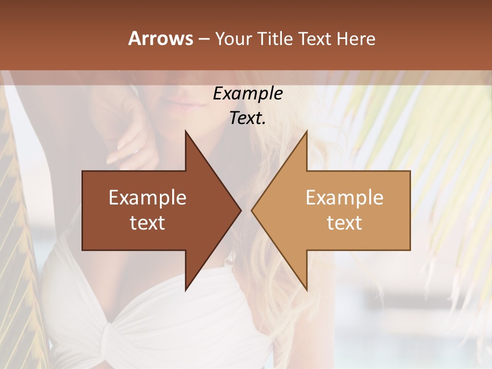 A Woman In A White Bikini Posing For A Picture PowerPoint Template