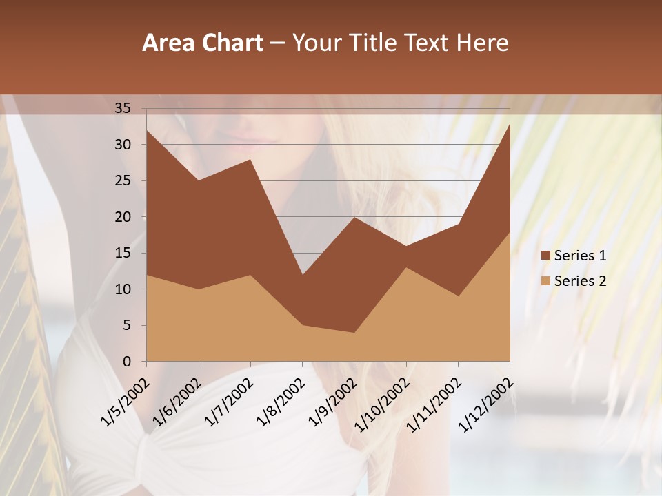 A Woman In A White Bikini Posing For A Picture PowerPoint Template