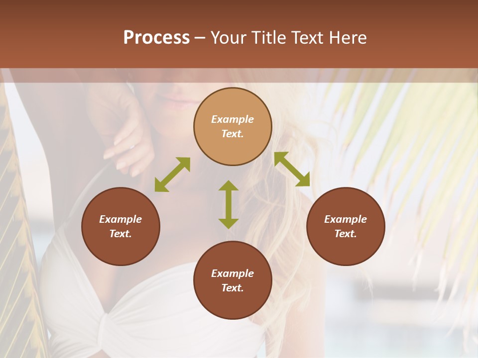 A Woman In A White Bikini Posing For A Picture PowerPoint Template
