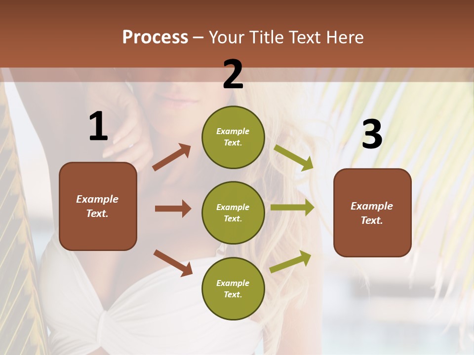 A Woman In A White Bikini Posing For A Picture PowerPoint Template