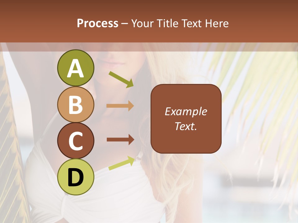 A Woman In A White Bikini Posing For A Picture PowerPoint Template