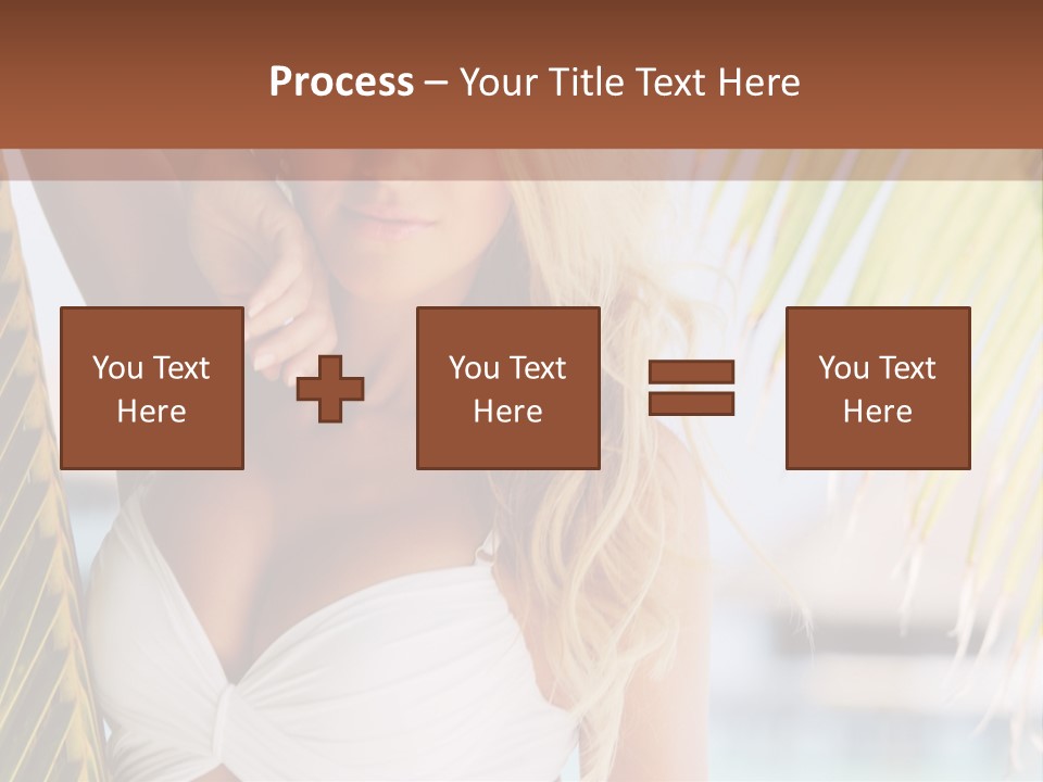 A Woman In A White Bikini Posing For A Picture PowerPoint Template