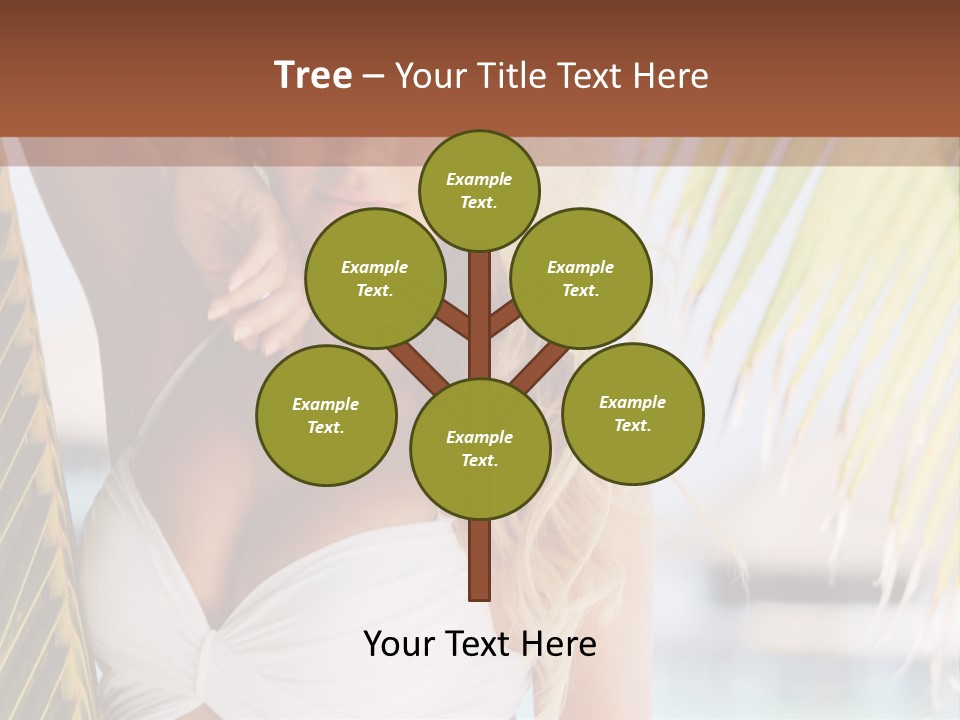 A Woman In A White Bikini Posing For A Picture PowerPoint Template