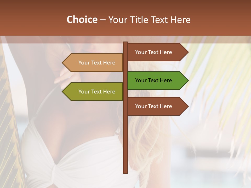 A Woman In A White Bikini Posing For A Picture PowerPoint Template
