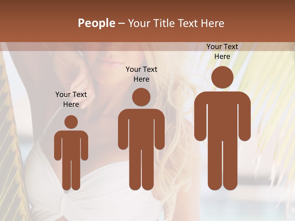 A Woman In A White Bikini Posing For A Picture PowerPoint Template