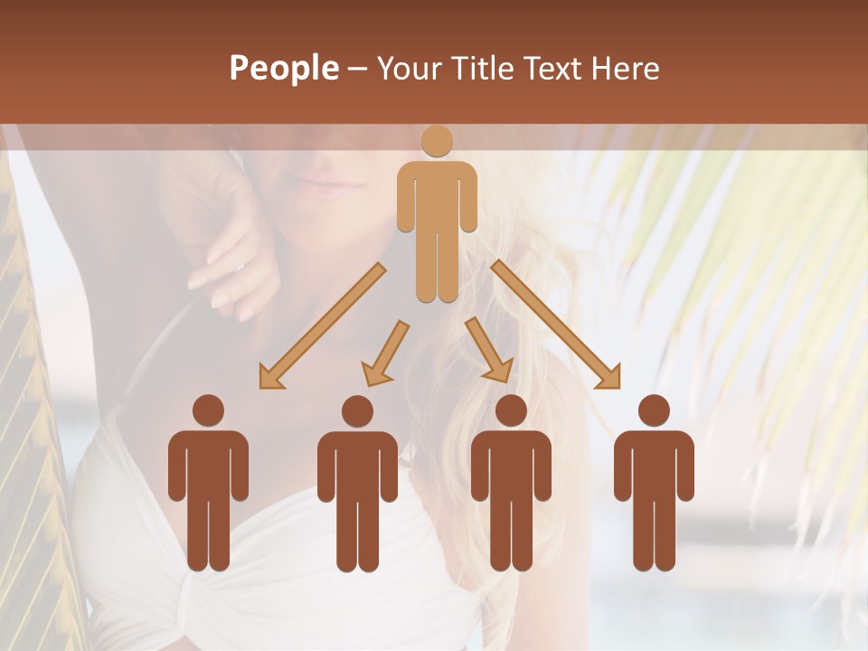 A Woman In A White Bikini Posing For A Picture PowerPoint Template