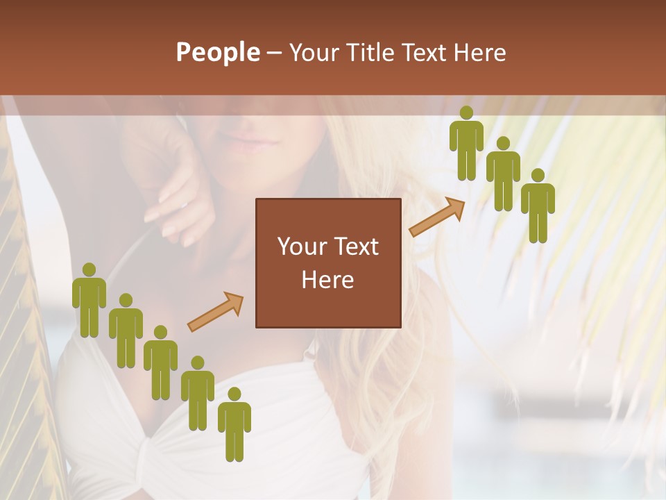 A Woman In A White Bikini Posing For A Picture PowerPoint Template