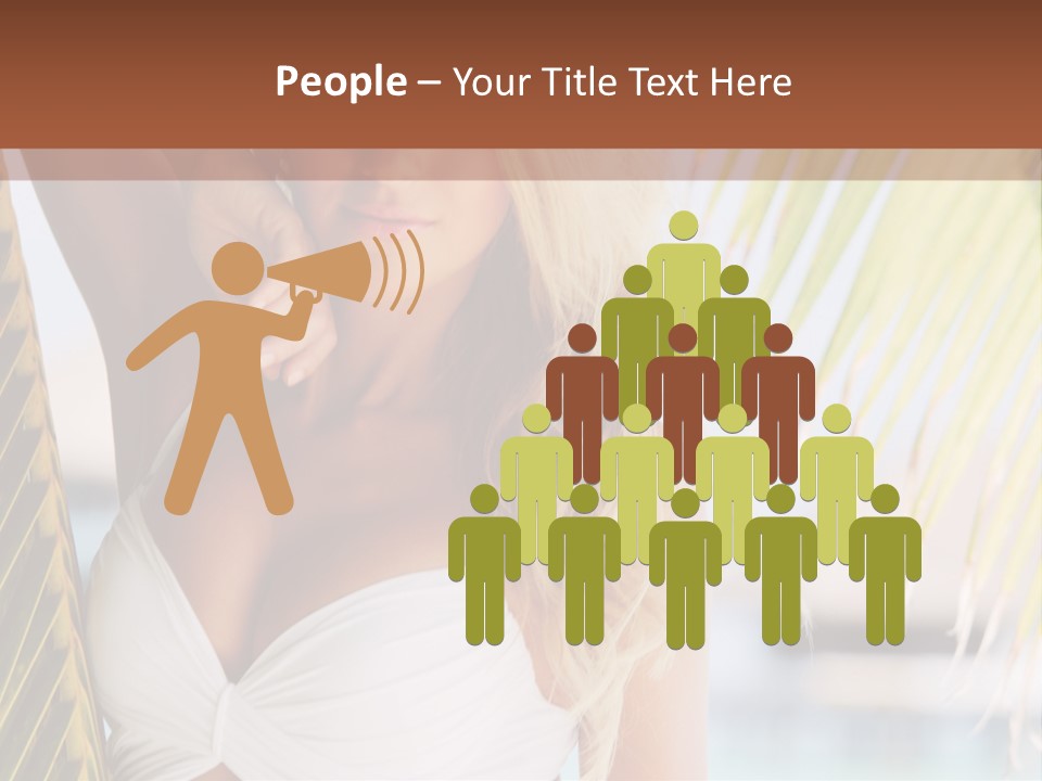 A Woman In A White Bikini Posing For A Picture PowerPoint Template