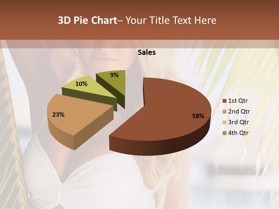 A Woman In A White Bikini Posing For A Picture PowerPoint Template