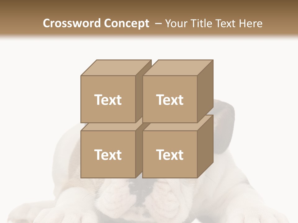 A Puppy Laying Down On The Ground With A White Background PowerPoint Template