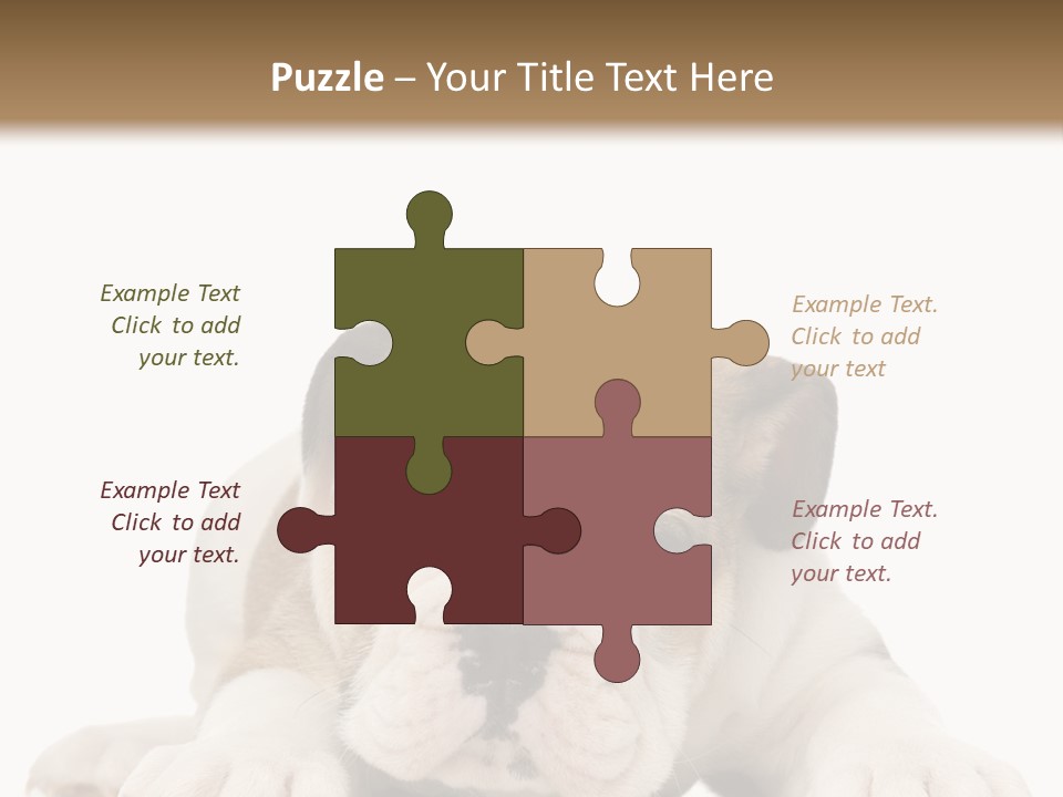 A Puppy Laying Down On The Ground With A White Background PowerPoint Template