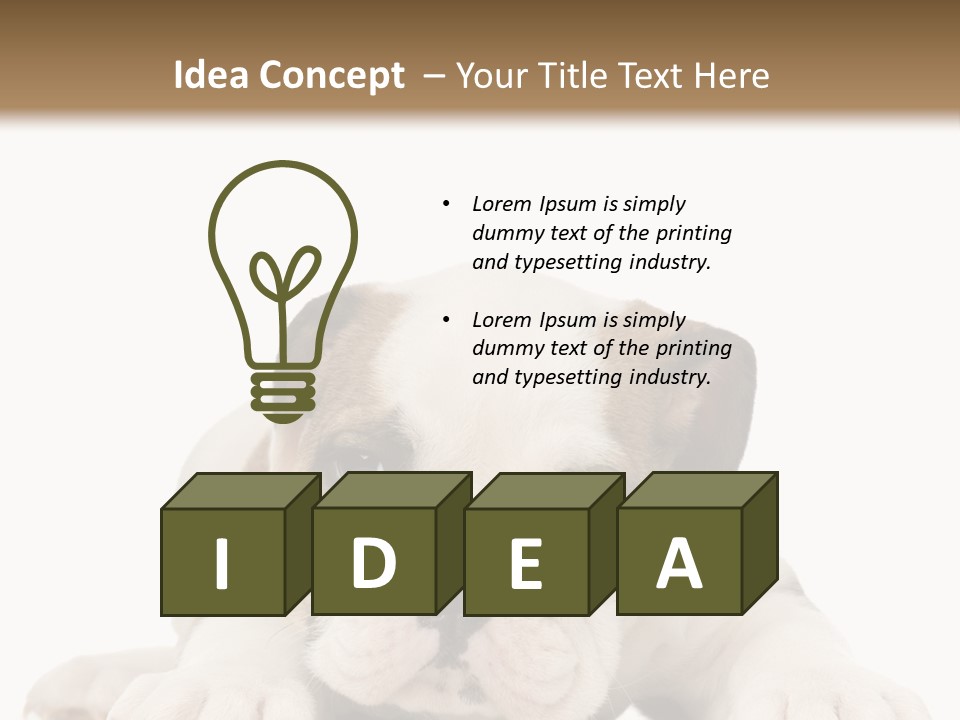 A Puppy Laying Down On The Ground With A White Background PowerPoint Template