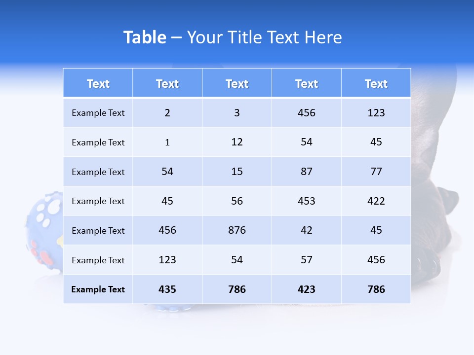 A Black And White Dog Laying On Top Of A Blue Toy PowerPoint Template