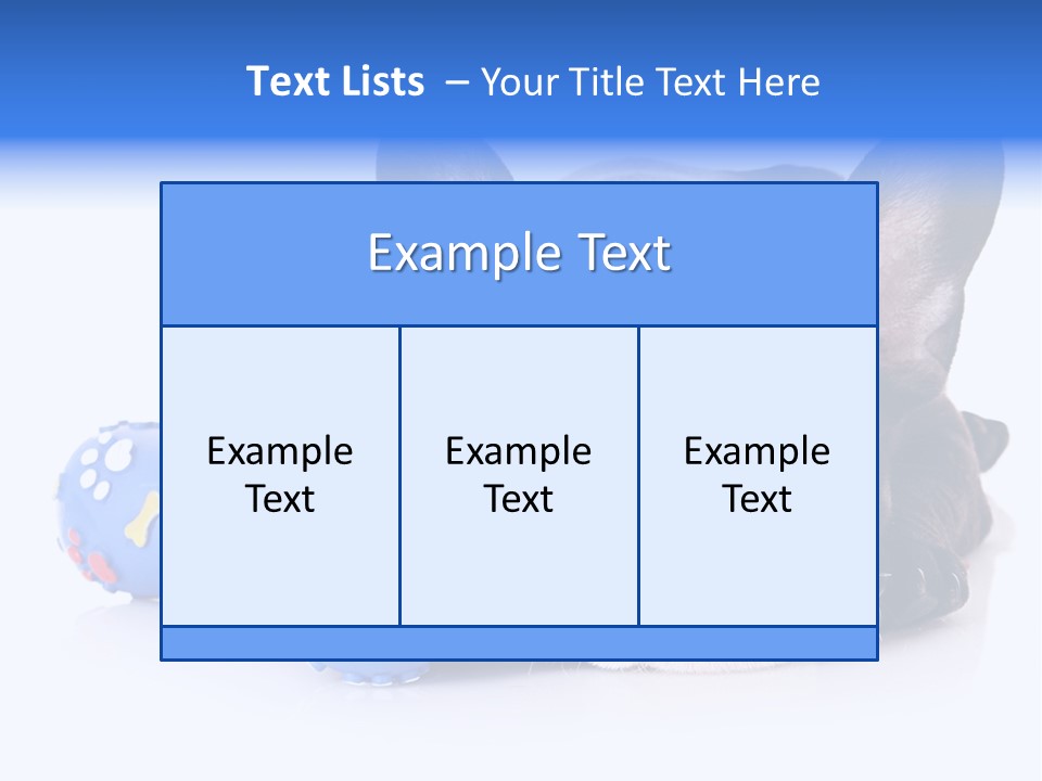 A Black And White Dog Laying On Top Of A Blue Toy PowerPoint Template